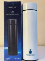 white stainless steel smart water bottle - Image 3
